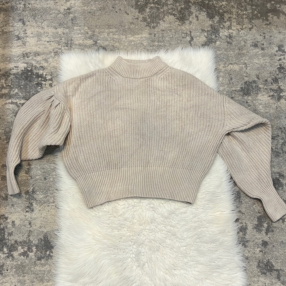 H&M crewneck knitted neutral cropped sweater